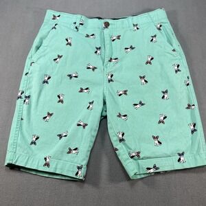 Plugg Mens Pug Dog Shorts Chino Style Green Size 30